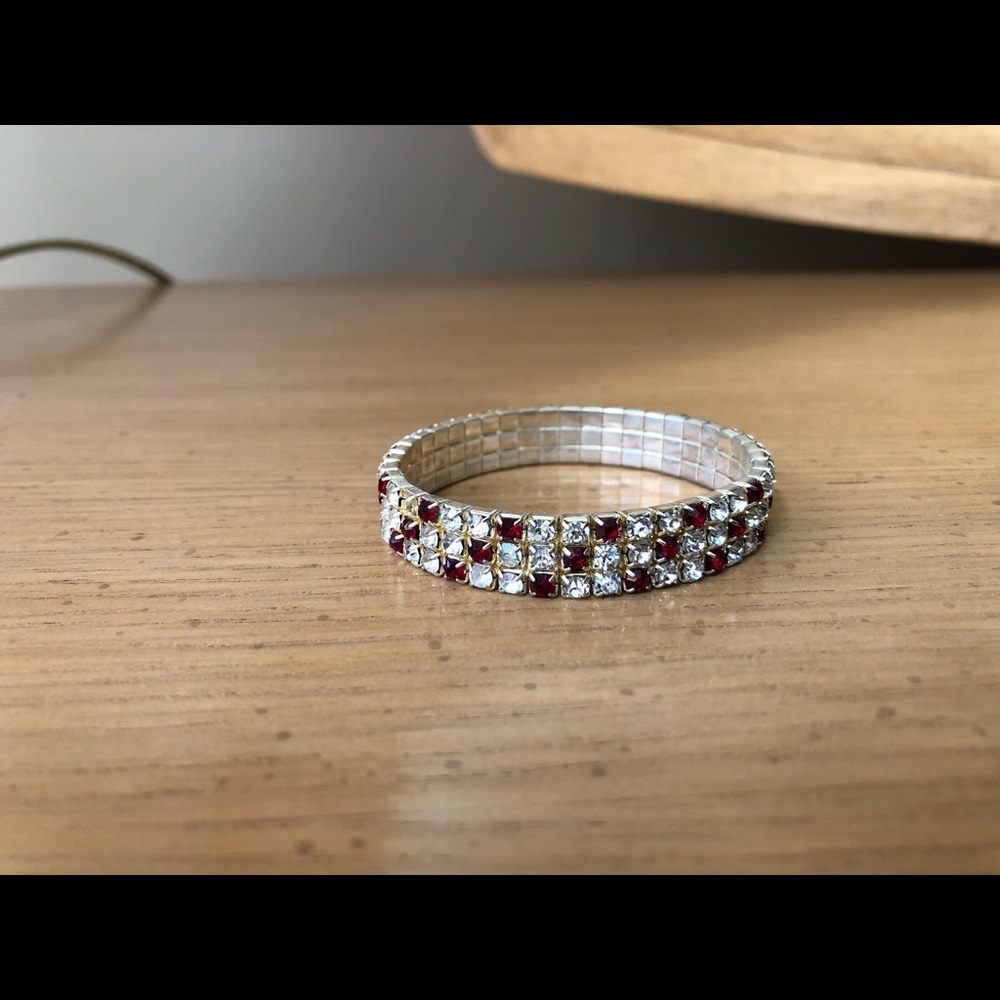 Gold and ruby costume jewelry bracelet